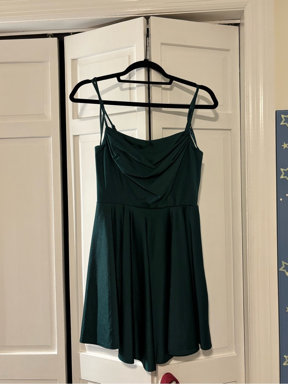 City Studio Dark Green Cowl Neck Mini Dress